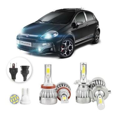 Imagem de Lâmpadas Led Fiat Punto Tjet 2013 A 2017 H4 H11 20000lm - V10, Branco