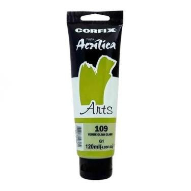 Imagem de Tinta Acrílica 120ml G1 109 Verde Oliva Claro Corfix, 109 - VERDE OLIV