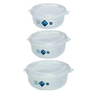 Imagem de Jogo Potes Plástico Redondos 3 Peças Plastutti Transparente
