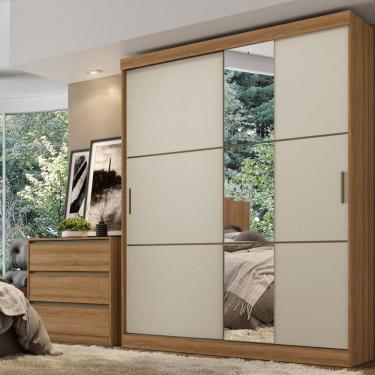 Imagem de Guarda Roupa Solteiro Flex com Espelho 2 Portas de Correr Comfort Glass THB