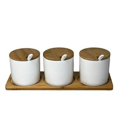 Imagem de Porta tempero jogo com 3 peças em ceramica - seasoning jar ser