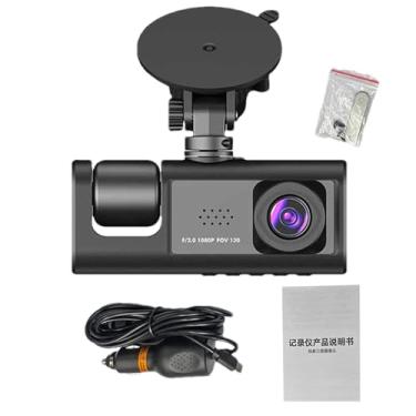 Imagem de Dash Cam frontal e traseira, câmera Dash - Câmera de visão noturna para painel de carro, estacionamento e monitoramento panorâmico | Câmera grande angular 1080P para carro, gravação frontal interna tr