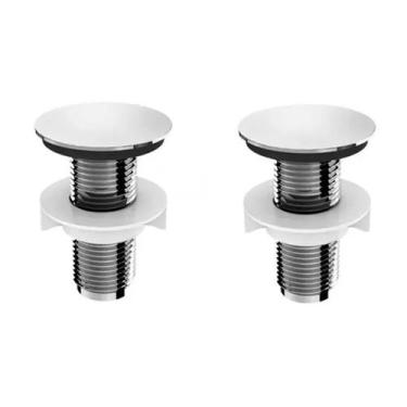 Imagem de 2 Tampa Tampão Tapa Furo Plug 1/2 Lavatório/ Bidê/ Pia/ Cuba Cromado -