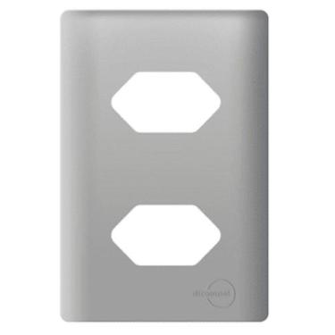 Imagem de Placa Novara Aco 4x2 2 Tomadas - DICOMPEL, AÇO