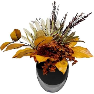 Imagem de DCYEQRQ Flores artificiais leves de luxo Oranje simulação flor entrada decoração mesa centro ornamento moda moderna decoração de casa buquês