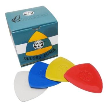 Imagem de Giz de Costura Colorido Marcar Riscar Tecido Moldes - 10 Unidades - Forma Triangular E De Consistência Cerosa É Ideal Para Alfaiates E Entusiastas Da Costura Que Buscam Resultados Profissionais
