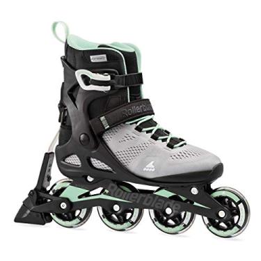 Imagem de Rollerblade Patins em linha Macroblade 80 ABT para adultos, cinza, menta, desempenho