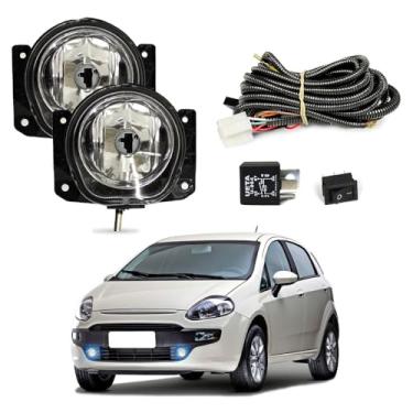 Imagem de Kit Farol de Milha para Punto 2007 a 2017 Completo com Chicote Botão e Relê Auxiliar Neblina