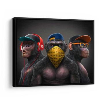 Imagem de Quadro Gangue dos Macacos - Acabamento Moldura Preta - QuadrosDecorati