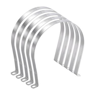 Imagem de HARFINGTON 20 braçadeiras de conduíte de 195 mm de 7 11/40.6 cm, braçadeira de tubo M195 U, correia rígida de aço inoxidável, suporte em forma de U com dois furos para cabo de fio de mangueira de tubo