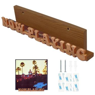 Imagem de Numfog Suporte de disco de vinil Now Playing, suporte de parede, suporte de disco de vinil de madeira, suporte de exibição de álbum, presente para amantes de música e decoração (1 peça)