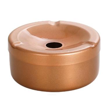 Imagem de Hanlongyu Cinzeiro sem fumaça para pátio externo à prova d'água, cinzeiro de metal de aço inoxidável ao ar livre com tampa para defumadores, mesa interna, escritório, carro, festas internas, decoração