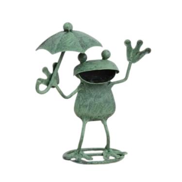Imagem de SÖPÖSÖPÖ Metal Frog Garden Decor Petit Umbrella Style – 1 Piece x 11cm Set Maid in Japan Cute Amulet Japanese Style Souvenir Gift