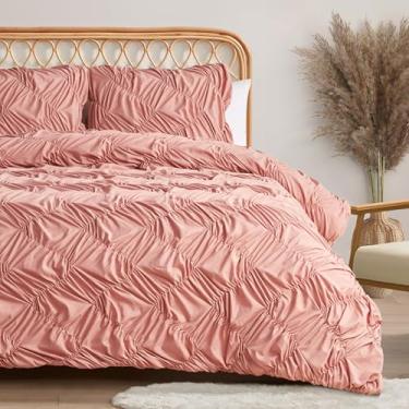 Imagem de Jessica Simpson Emmy Conjunto de edredom franzido texturizado King Size – Conjunto de 3 peças