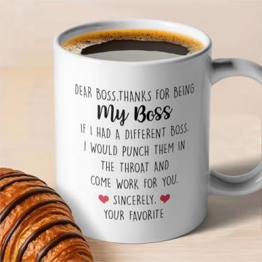 Imagem de zcyhtqp, Dear Boss, Caneca de café de cerâmica de escritório engraçada, presente de agradecimento do chefe para aposentadoria, presente exclusivo de agradecimento do funcionário