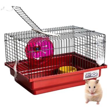 Imagem de Gaiola Hamster Roedor Brasileirinha Black Compacta Multifuncional Com Rodinha Comedouro Bebedouro(Vermelho)