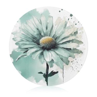 Imagem de Tábua de cortar para cozinha, antiderrapante, resistente ao calor, fácil de limpar, verde menta, aquarela, margarida - presente de cozinha ideal para cozinheiros domésticos