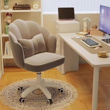 Imagem de Cadeira De Escritório De Veludo, Cadeira Executiva De Spinning, Cadeira De Maquiagem Com Encosto, Cadeira De Computador De Escritório Estofada Confortável Ajustável, B