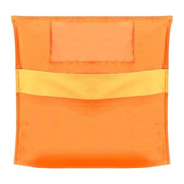 Imagem de Llazsybz Bolsos para Cadeiras de Sala de Aula, Bolsas Organizadoras para Materiais Escolares com Etiqueta de Identificação, Laranja