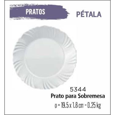 Imagem de Jogo De Prato Pétala 04 Pratos Sobremesa - Lanche -19Cm Br - Duralex