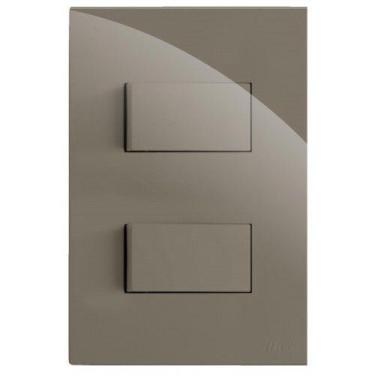 Imagem de Cj interruptor duplo 1 simples + 1 paralelo 4x2 - recta fendi gloss - 