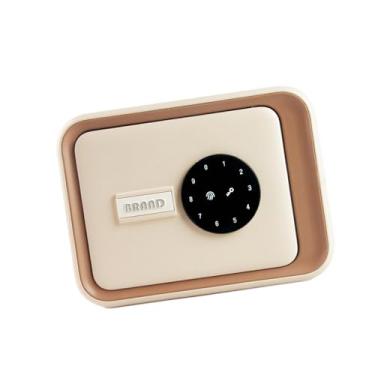 Imagem de Llazsybz Cofrinho Digital com Senha, Prático, com Fechadura, para Decoração de Mesa, Sala de Estar, Cáqui, Tamanho real