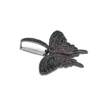 Imagem de WIC Colar de zircônia de liga de cobre cor borboleta presente masculino e feminino preto rosa - MINI