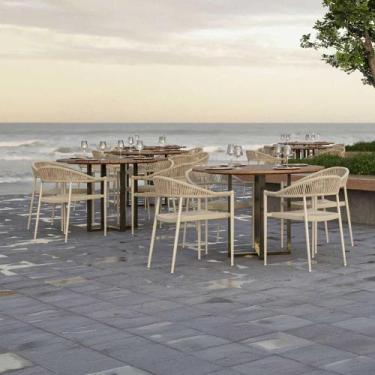 Imagem de Cadeira de Jantar e Área Externa 4Un em Alumínio Empilhável - Fratini 