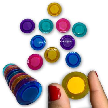 Imagem de Kit 10 Ímãs Coloridos Redondos, Prendedor Magnético Forte Para Geladeira, Mural e Quadro Branco, Grandes 3cm diâmetro Para Organizar Fotos e Avisos