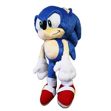 Imagem de Sonic The Hedgehog Mochila De Pelúcia, Bicho Pelúcia Com Zíper, Bolso Aberto, 45 Cm Altura