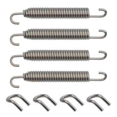 Imagem de Meprotal 1 conjunto de molas de tubo de escape de motocicleta de 8,5 cm 85 mm, ganchos de mola de tubo de escape de aço inoxidável adequados para a maioria das motocicletas, scooters, quadriciclos