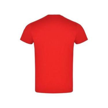 Imagem de Camiseta de algodão vermelho atômico unissex de manga curta casual - L