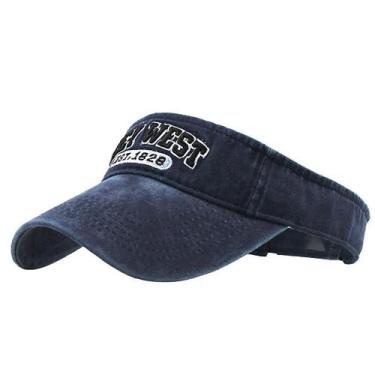 Imagem de Chapéu de sol unissex vazio superior viseira de lona lavada boné borda