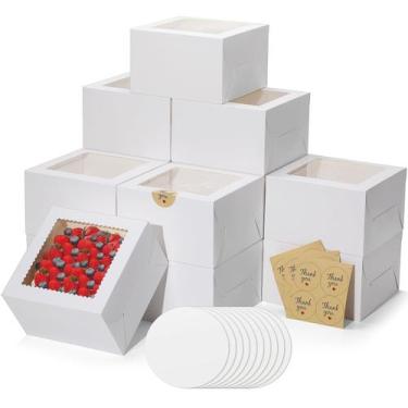 Imagem de Cajas para Pasteles EQOREIIN Pequeñas con Ventana 20 cm Juego de 24 co