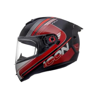 Imagem de Capacete Moto Peels Icon Pro Field, Preto com Vermelho, 58