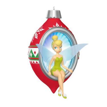 Imagem de Hallmark Keepsake Enfeite de Natal 2025, Disney Tinker Bell aparando a árvore com tinta com luz, presentes para fãs da Disney