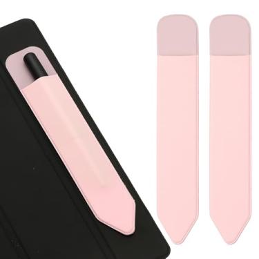 Imagem de PATIKIL Porta-lápis para Stylus, 2 peças de estojo elástico adesivo para caneta, bolsa, bolso elástico, acessórios para tablet, notebook, atividades ao ar livre, rosa claro