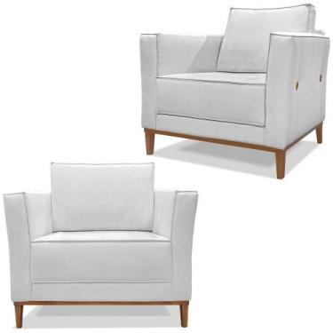 Imagem de Kit 2 Poltronas Decorativas Balli Pes Madeira Linho Grigio Ezz Grigio 