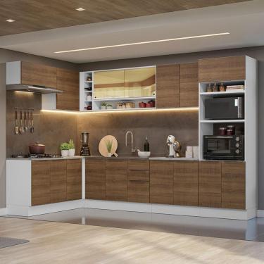 Imagem de Armário De Cozinha Completa De Canto 499cm Branco/rustic Stella Madesa 02 Branco/rustic