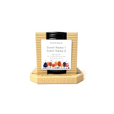 Imagem de Ferramenta de instalação de aplicação de etiqueta adesiva para frascos, recipientes, garrafas, alinhador de largura de altura ajustável para etiquetas de velas de bebidas e alimentos