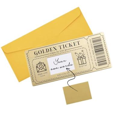 Imagem de Cartão de raspadinha surpresa sorteio presente Golden Ticket cartão de raspar bilhete para concerto para mulheres homens