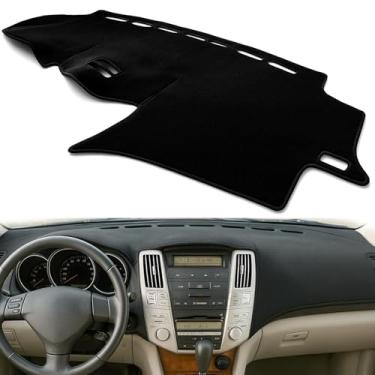 Imagem de MusTree Capa de painel de painel adequada para Lexus RX300 RX330 RX350 RX400h 2004 2005 2006 2007 2008 2009 Tapete de painel totalmente preto com acessórios de almofada de grânulos de silicone