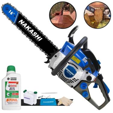 Imagem de Motosserra Nakashi Ncs 400 40,1cc Com Sabre De 16 Com Carburador Walbro 55600010 + Óleo Stihl 8017