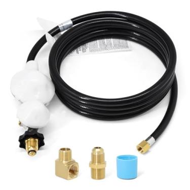 Imagem de F273684 Mangueira de propano de 3 m com regulador para aquecedores Mr Heater Buddy, adaptador de mangueira de tanque de propano 9 kg a 45 kg para Mr. Heater, RV, Gill, fogão a gás, gerador de gás