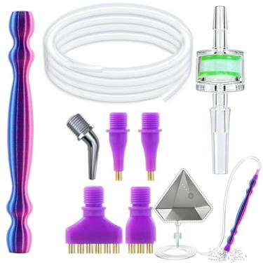 Imagem de Kit de substituição de caneta de pintura de diamante a vácuo, caneta de diamante de parafuso com tubo de silicone e filtros e multiplacers (1/3/6/cabeças de cotovelo) para a maioria das canetas a
