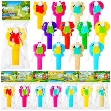 Imagem de Kittmip Pacote com 24 mini ventiladores portáteis com cartões, presentes, animais fofos, frutas, sorvete, prensa, ventiladores de resfriamento para festa de aniversário de verão, fim de ano, piscina