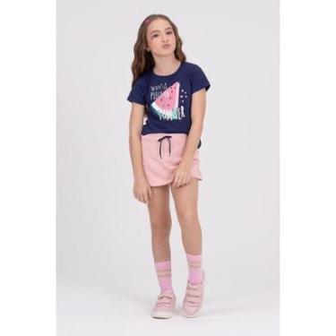 Imagem de Conjunto Infantil Shorts Saia Melancia Marinho-Feminino