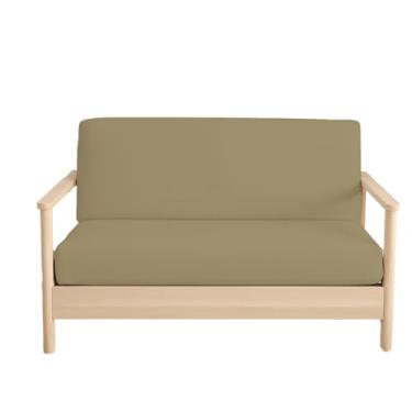 Imagem de Capas para futon sem braços tamanho completo – Capas para futon 100% algodão 400 fios – Capa protetora de sofá cama com zíper, capa de sofá-cama, lavável na máquina, cinza-acinzentado