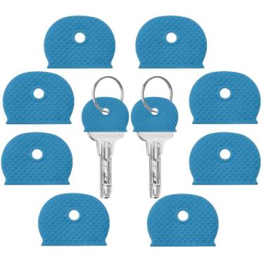 Imagem de Pacote com 20, capa para chaveiro, identificador de chave, marcador de etiqueta codificado, manga de PVC meia redonda para escritórios, casas e apartamentos