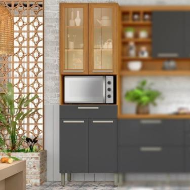 Imagem de Paneleiro Para Forno Portas De Vidro Burguesa Freijó/grafite Nesher Freijó/grafite